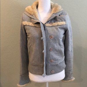 $1,250 Juicy Couture faux fur lined plush jacket vtg (size XL)